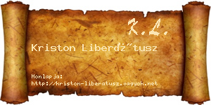 Kriston Liberátusz névjegykártya